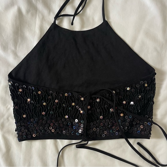 vintage a gaci too usa halter sequin top - Picture 5 of 6